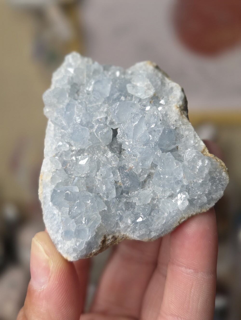 Blue Celestite Quartz Crystal Mineral Specimen ( Intuition)